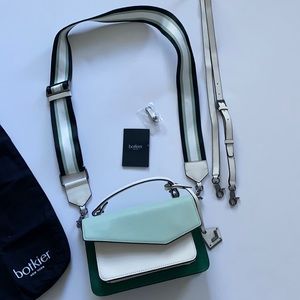 Botkier Cobble Hill Crossbody green & white purse.